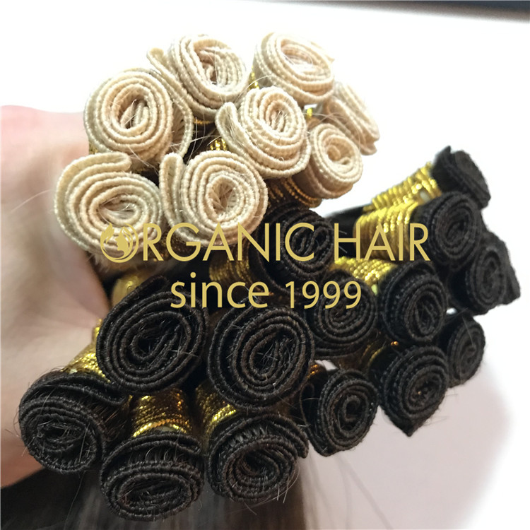 Hand tied weft virgin cuticle aligned hair hot selling best quality hair L1